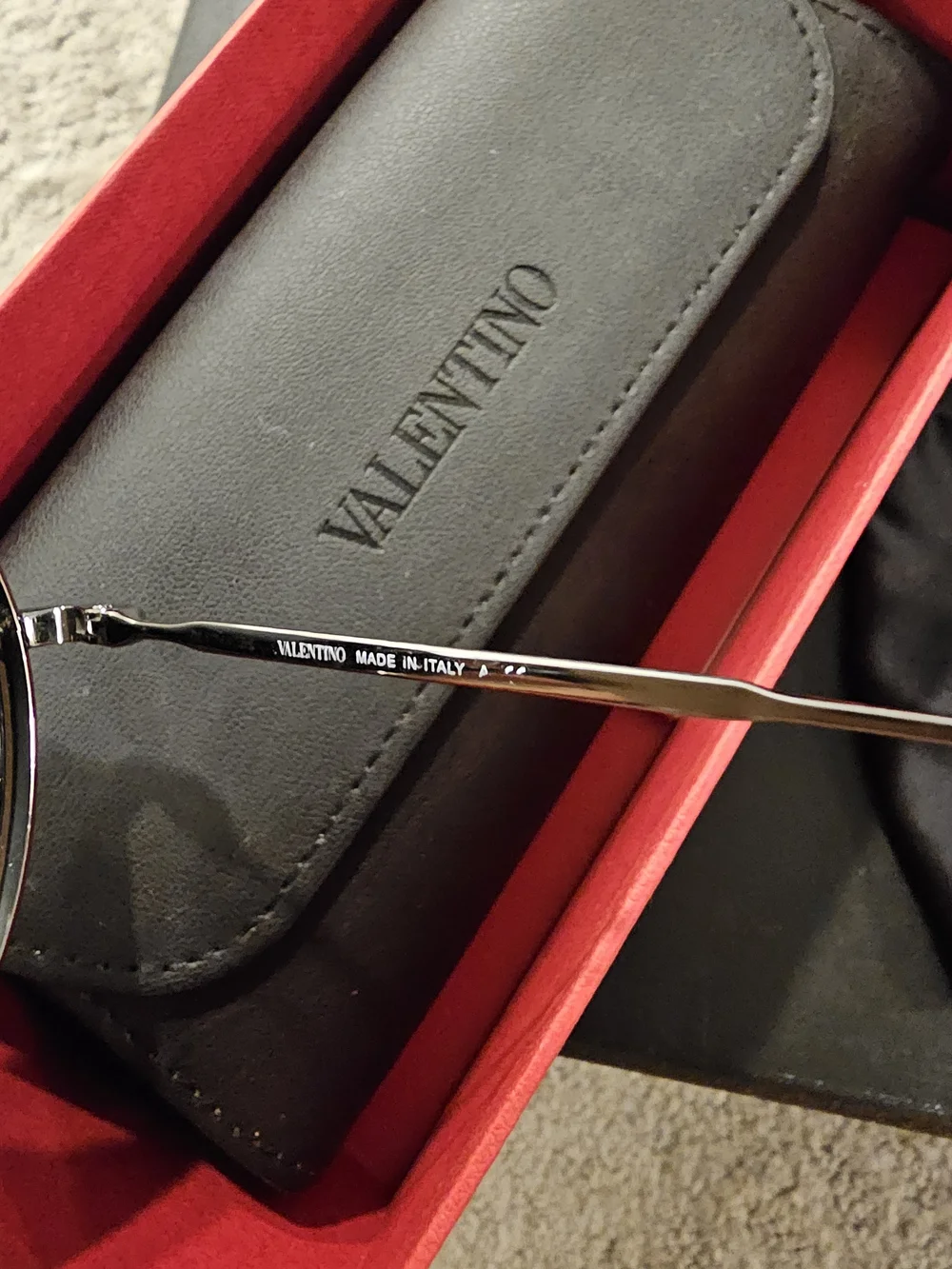 Valentino Women's Black Aviator Sunglasses with Crystal Accents